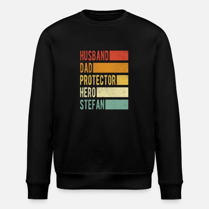 Stefan Name Papa Geschenk - Stanley/Stella Unisex Bio-Sweatshirt ROLLER - Schwarz