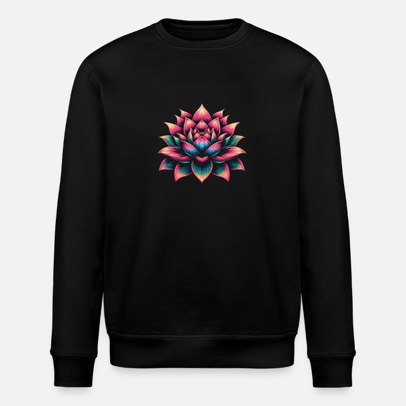 Lotusblüte - Stanley/Stella Unisex Bio-Sweatshirt ROLLER - Schwarz