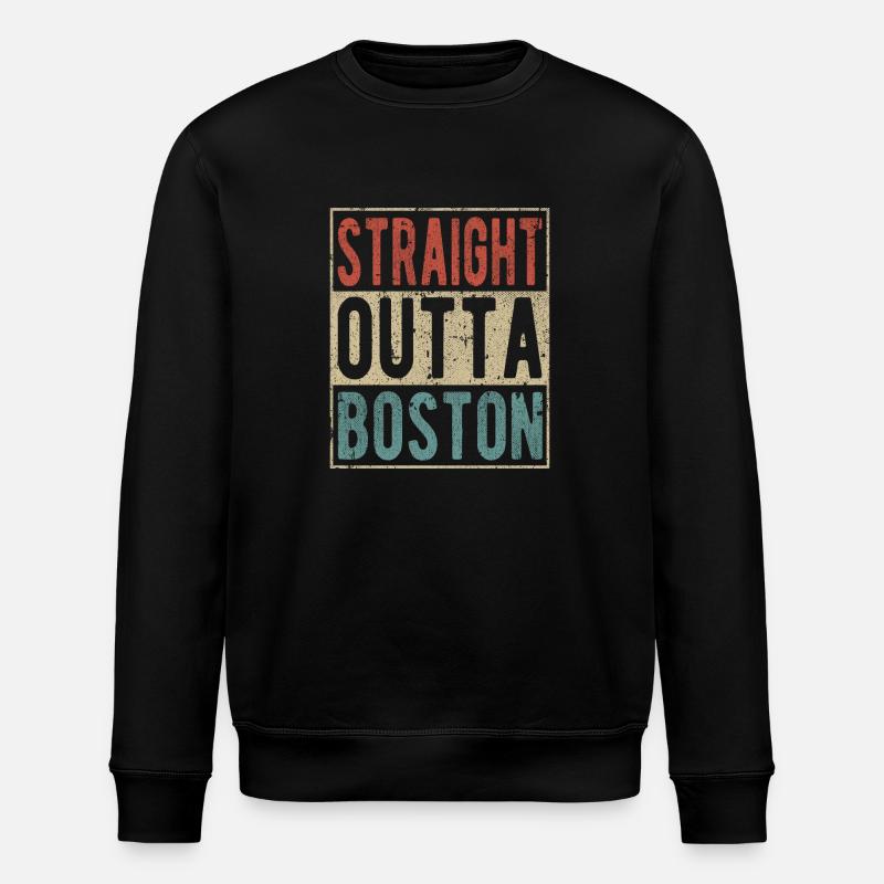 Direkt aus Boston - Stanley/Stella Unisex Bio-Sweatshirt ROLLER - Schwarz