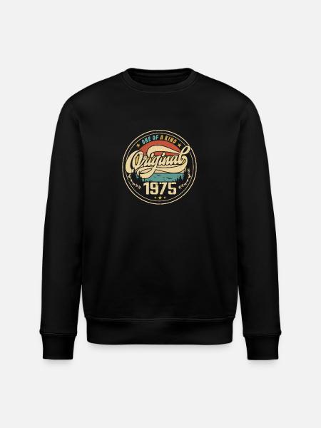 Original 1975 Vintage - 1975 fødselsdagsgave - Stanley/Stella økologisk unisex-sweatshirt ROLLER - sort
