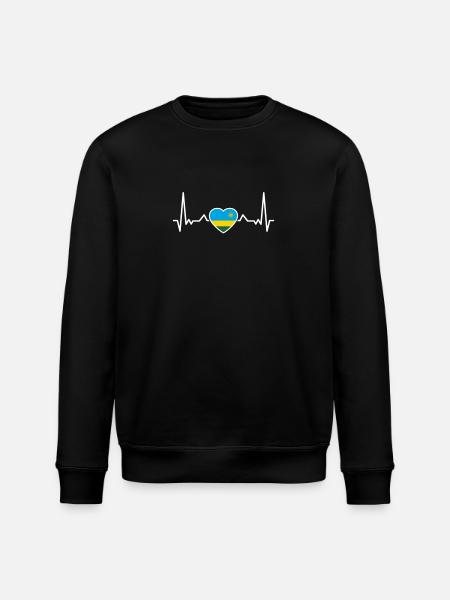 Rwanda Heartbeat Drapeau rwandais Rwandais - Sweat bio ROLLER Stanley/Stella Unisexe - noir