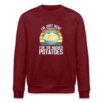 Ich bin nur hier für den lustigen Gag mit Kartoffelpüree - Stanley/Stella Unisex Bio-Sweatshirt ROLLER - Burgunderrot - Vorne - Nik (191cm)