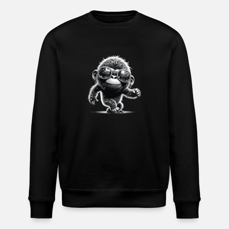 Gorilla with sunglasses - Stanley/Stella ROLLER Unisex Organic Sweatshirt - black