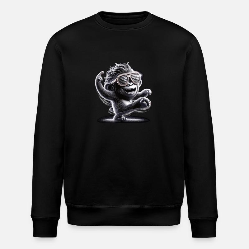 Gorilla with sunglasses - Stanley/Stella ROLLER Unisex Organic Sweatshirt - black
