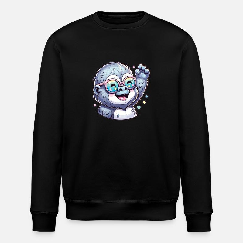 Gorilla mit Sonnenbrille - Stanley/Stella Unisex Bio-Sweatshirt ROLLER - Schwarz