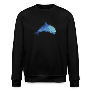 Dolphin Marine Life - Stanley/Stella Unisex Bio-Sweatshirt ROLLER - Schwarz - Vorne - Nik (191cm)