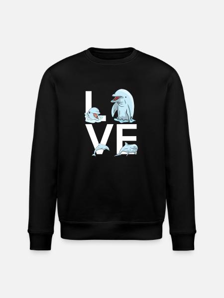 Dolphin Love - Stanley/Stella ROLLER Unisex Organic Sweatshirt - black