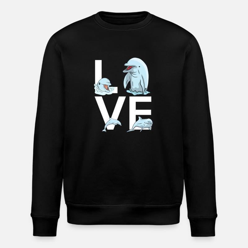 Dolphin Love - Stanley/Stella ROLLER Unisex Organic Sweatshirt - black