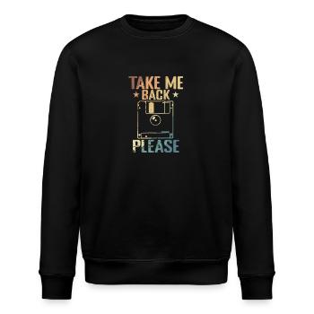 Take me back Please Floppy Disk Retro Storage Module - Stanley/Stella ROLLER Unisex Organic Sweatshirt - black - Front - Nik (191cm)