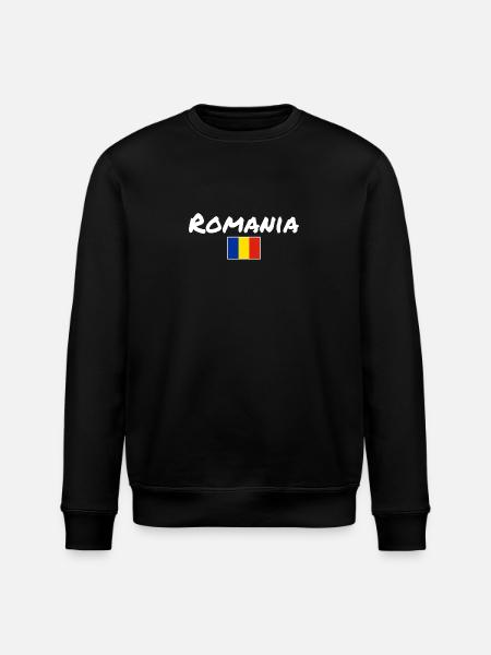 Romania Romania Romanian Flag Romanian - Stanley/Stella ROLLER Unisex Organic Sweatshirt - black
