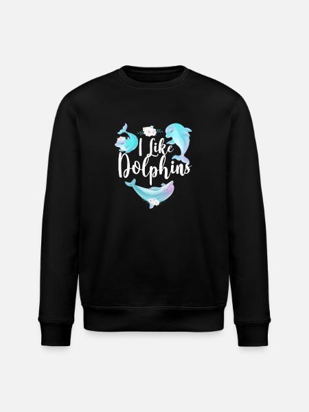 Dolphin I Like Dolphins - Stanley/Stella ROLLER Unisex Organic Sweatshirt - black