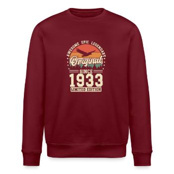 1933: Timelessly Legendary - Stanley/Stella ROLLER Unisex Organic Sweatshirt - burgundy - Front - Nik (191cm)