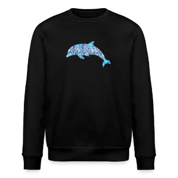 Dolphin - Stanley/Stella ROLLER Unisex Organic Sweatshirt - black - Front - Nik (191cm)