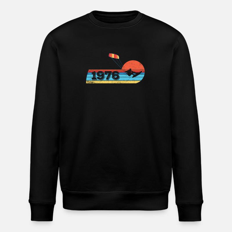 Kitesurf Anniversaire Né en 1976 - Sweat bio ROLLER Stanley/Stella Unisexe - noir