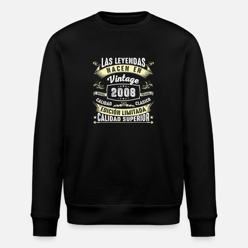 T-shirt d’anniversaire rétro 2008 - Sweat bio ROLLER Stanley/Stella Unisexe - noir