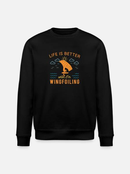 Wingfoil-Surfer Wingfoiling-Boards Kitefoil - Stanley/Stella Unisex Bio-Sweatshirt ROLLER - Schwarz