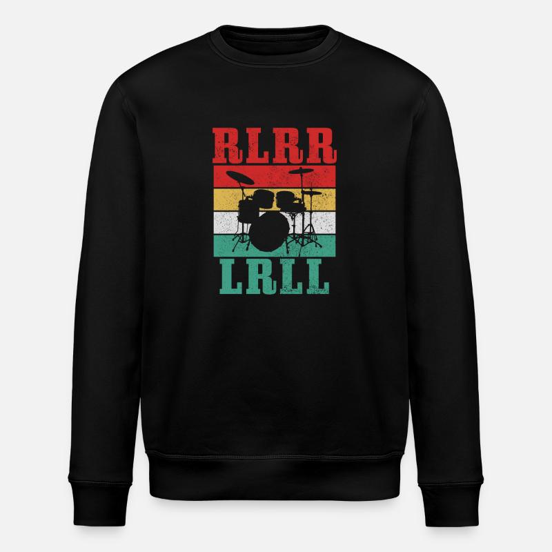 Drummer Drummer Drum Gift - Stanley/Stella ROLLER Unisex Organic Sweatshirt - black