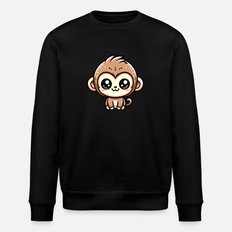 Kawaii Monkey Bébé Singe - Sweat bio ROLLER Stanley/Stella Unisexe - noir
