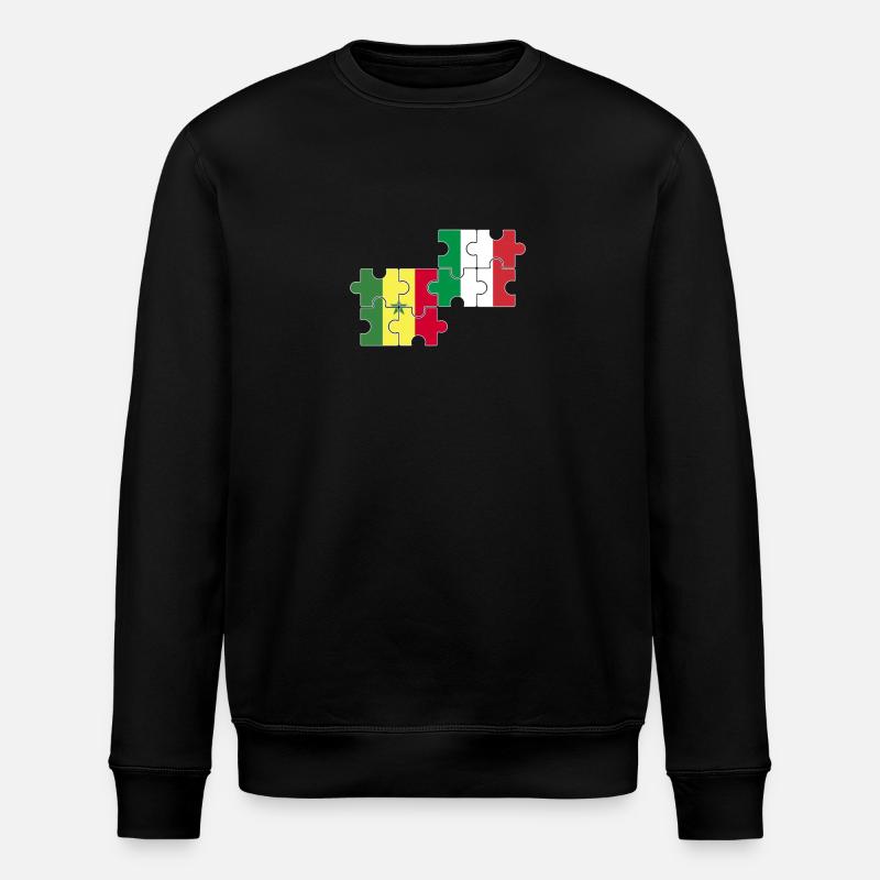 Sénégal Italie Drapeau Italiens Sénégalais - Sweat bio ROLLER Stanley/Stella Unisexe - noir