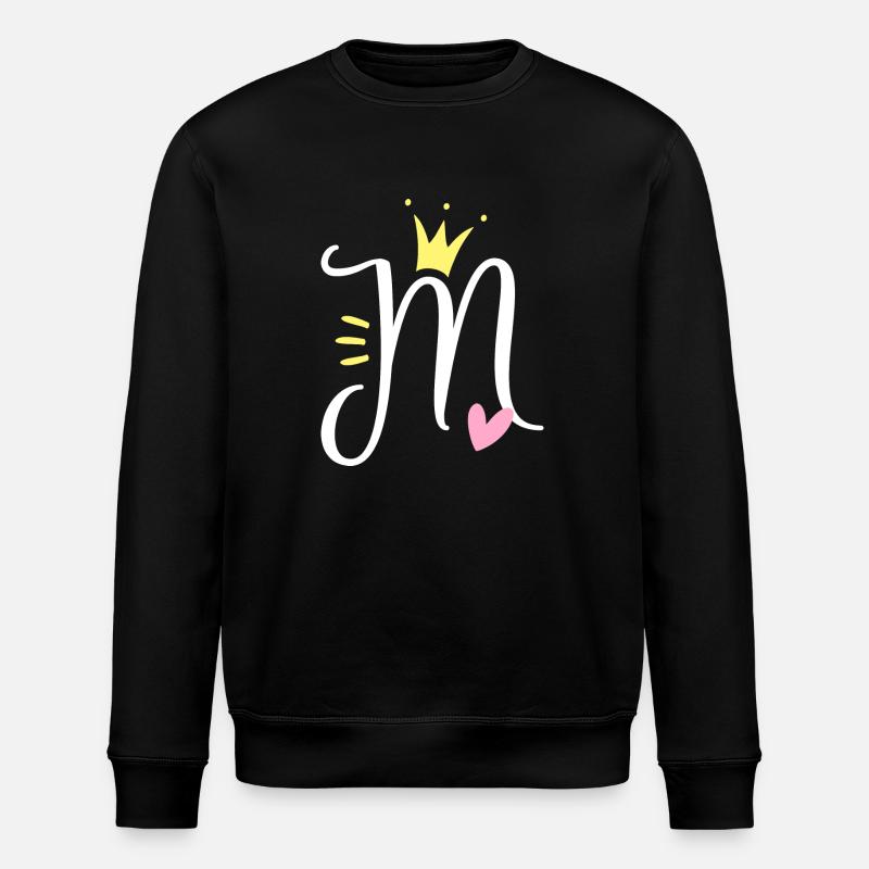 Buchstabe M Anfangsbuchstabe Krone - Stanley/Stella Unisex Bio-Sweatshirt ROLLER - Schwarz