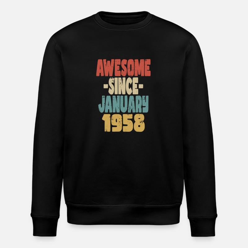 Awesome January 1950 - Stanley/Stella ROLLER Unisex Organic Sweatshirt - black