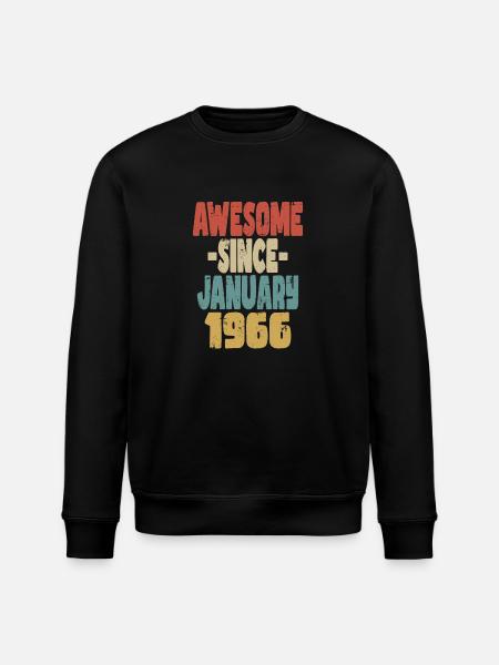 Awesome January 1958 - Stanley/Stella ROLLER Unisex Organic Sweatshirt - black