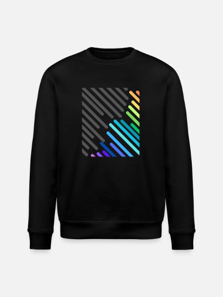 Bunte graue Streifen - Stanley/Stella Unisex Bio-Sweatshirt ROLLER - Schwarz