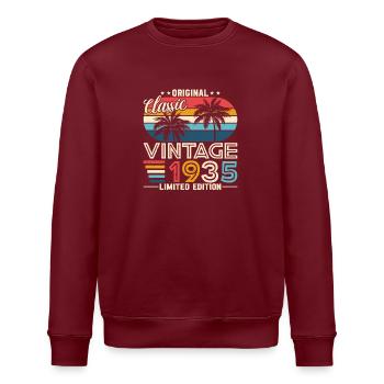 Legendärer 89. Geburtstag 1935 - Stanley/Stella Unisex Bio-Sweatshirt ROLLER - Burgunderrot - Vorne - Nik (191cm)