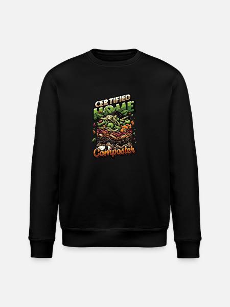 Composting Enthusiast Vermiculture Kompostierung - Stanley/Stella ROLLER Unisex Organic Sweatshirt - black