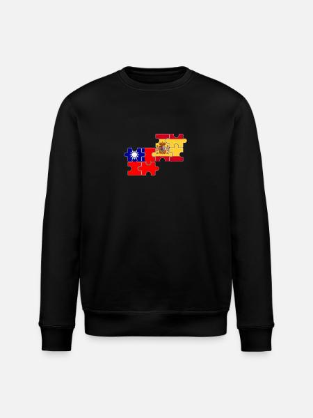 Taiwan Spain Flag Spanish Taiwanese - Stanley/Stella ROLLER Unisex Organic Sweatshirt - black