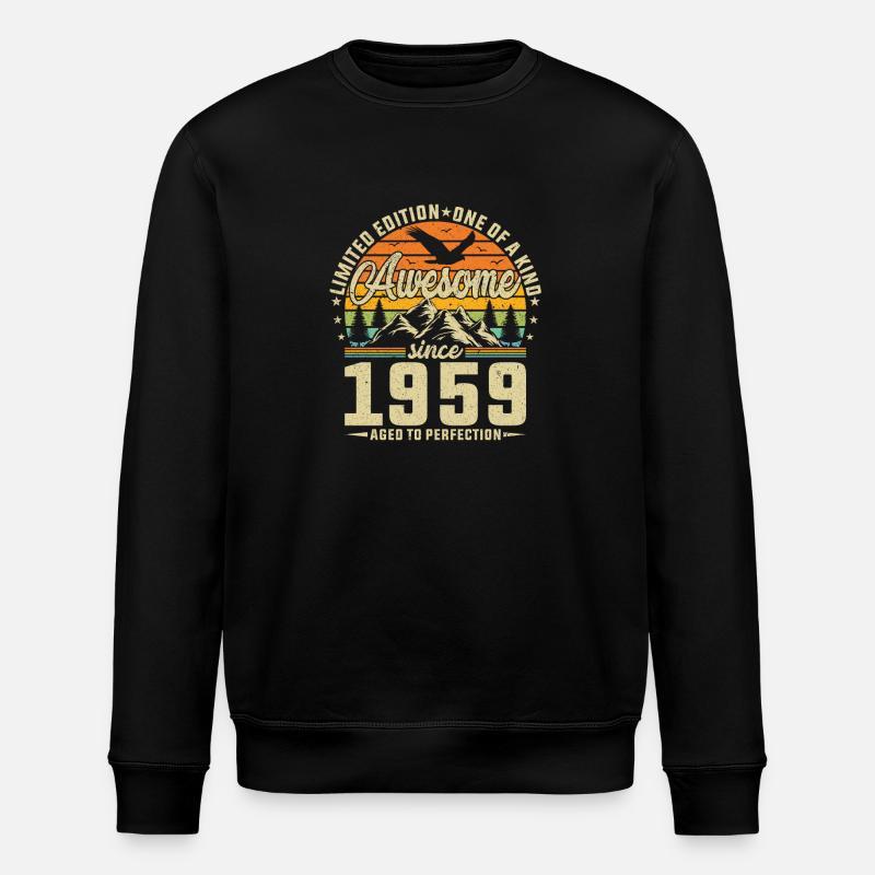 65e anniversaire Millésime 1959 - Sweat bio ROLLER Stanley/Stella Unisexe - noir