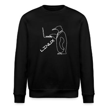Tux Linux Pinguin - Stanley/Stella Unisex Bio-Sweatshirt ROLLER - Schwarz - Vorne - Nik (191cm)