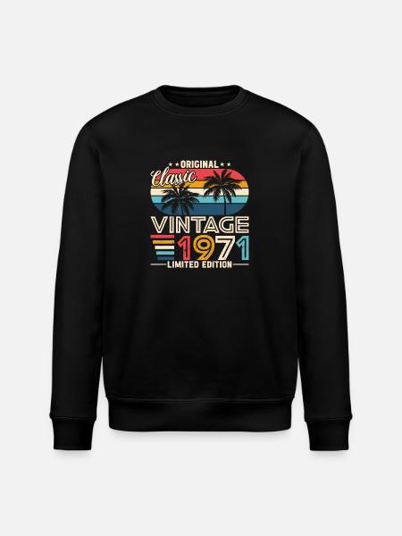 Millésime 1971 Anniversaire - Sweat bio ROLLER Stanley/Stella Unisexe - noir