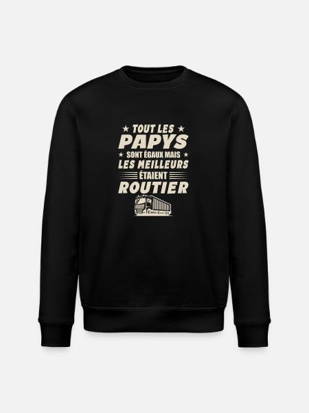 Routier Papy Cadeau Chauffeurs Routiers - Sweat bio ROLLER Stanley/Stella Unisexe - noir