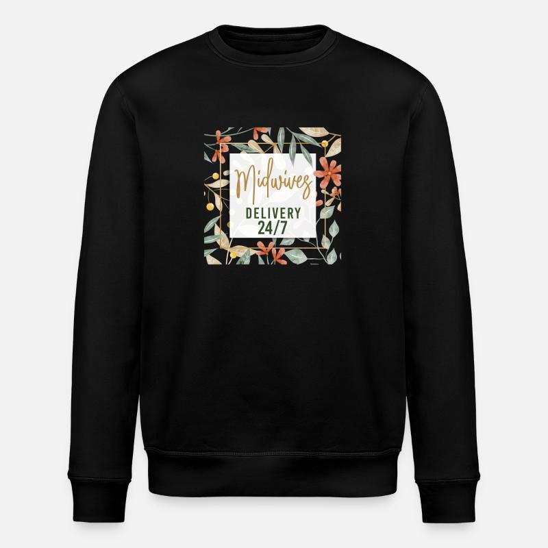 Infirmière Sage-Femme Accoucheuse Fleur - Sweat bio ROLLER Stanley/Stella Unisexe - noir