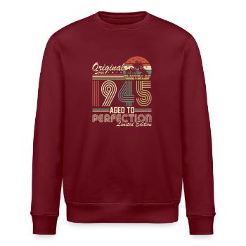 Vintage 1945 - Legendärer 79. Geburtstag - Stanley/Stella Unisex Bio-Sweatshirt ROLLER - Burgunderrot - Vorne - Nik (191cm)