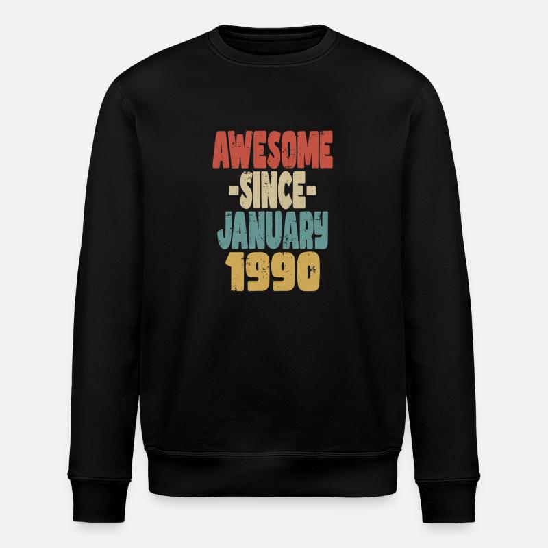 Fantastischer Januar 1990 - Stanley/Stella Unisex Bio-Sweatshirt ROLLER - Schwarz