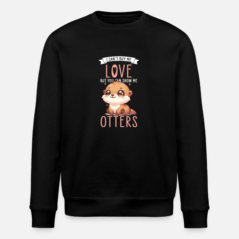 Otter Kawaii Otter Liebe - Stanley/Stella Unisex Bio-Sweatshirt ROLLER - Schwarz