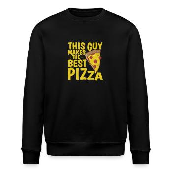 This Guy makes the Best Pizza - Stanley/Stella Unisex Bio-Sweatshirt ROLLER - Schwarz - Vorne - Nik (191cm)