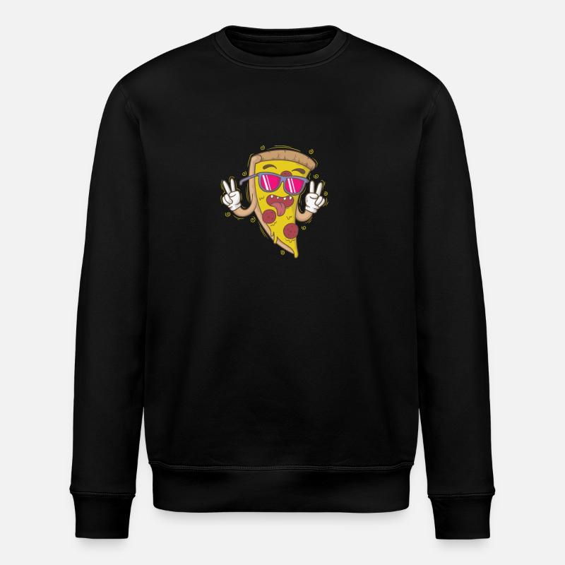 Tranche de pizza italienne fraîche - Sweat bio ROLLER Stanley/Stella Unisexe - noir