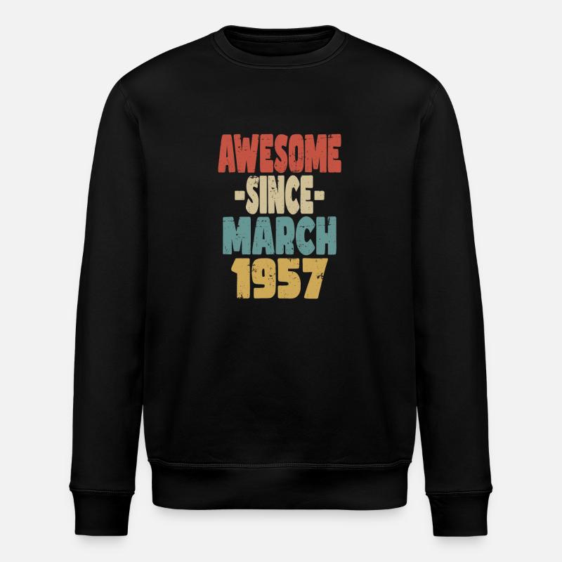 Awesome March 1957 - Stanley/Stella ROLLER Unisex Organic Sweatshirt - black