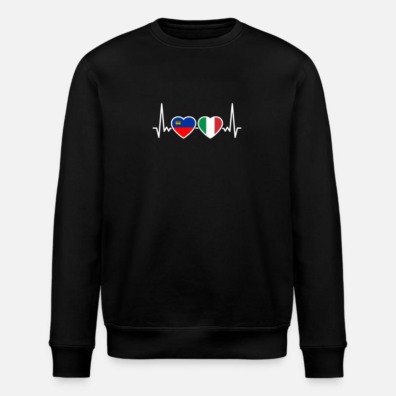 Liechtenstein Italie Heartbeat Flag - Sweat bio ROLLER Stanley/Stella Unisexe - noir