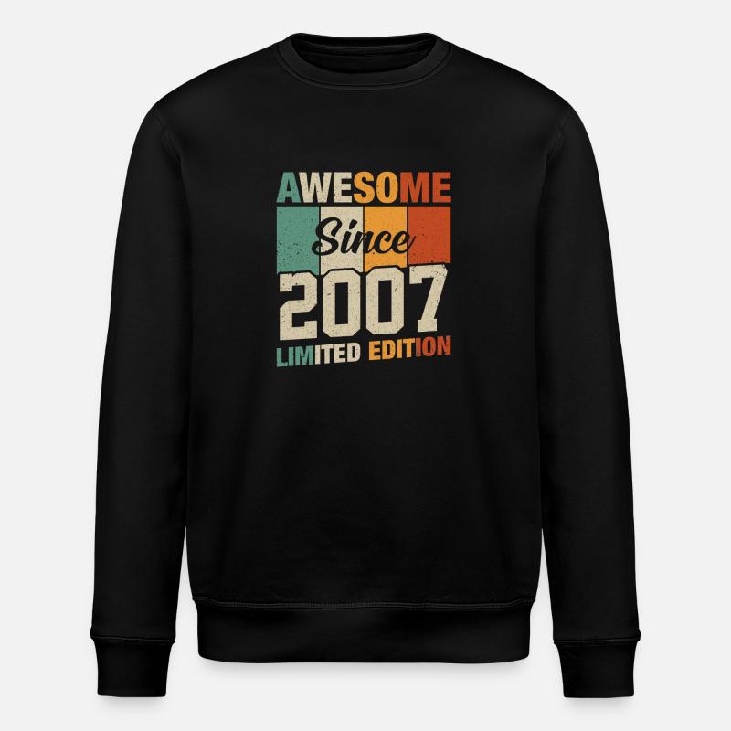 Legendäres Geburtsjahr 2007 - Stanley/Stella Unisex Bio-Sweatshirt ROLLER - Schwarz