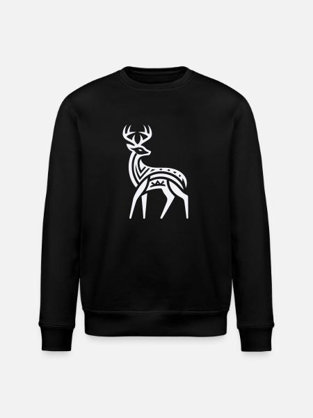 Deer Native American Zodiac - Stanley/Stella ROLLER Unisex Organic Sweatshirt - black