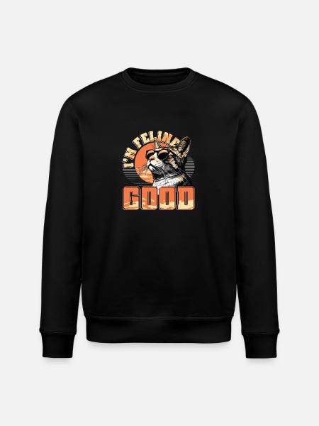 Funny Cat Lady, Cat Mom - Stanley/Stella ROLLER Unisex Organic Sweatshirt - black