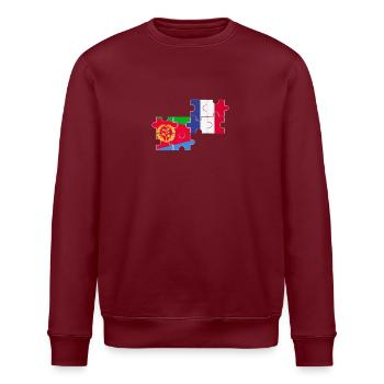 Eritrea Frankreich Flagge Französisch Eritreer - Stanley/Stella Unisex Bio-Sweatshirt ROLLER - Burgunderrot - Vorne - Nik (191cm)