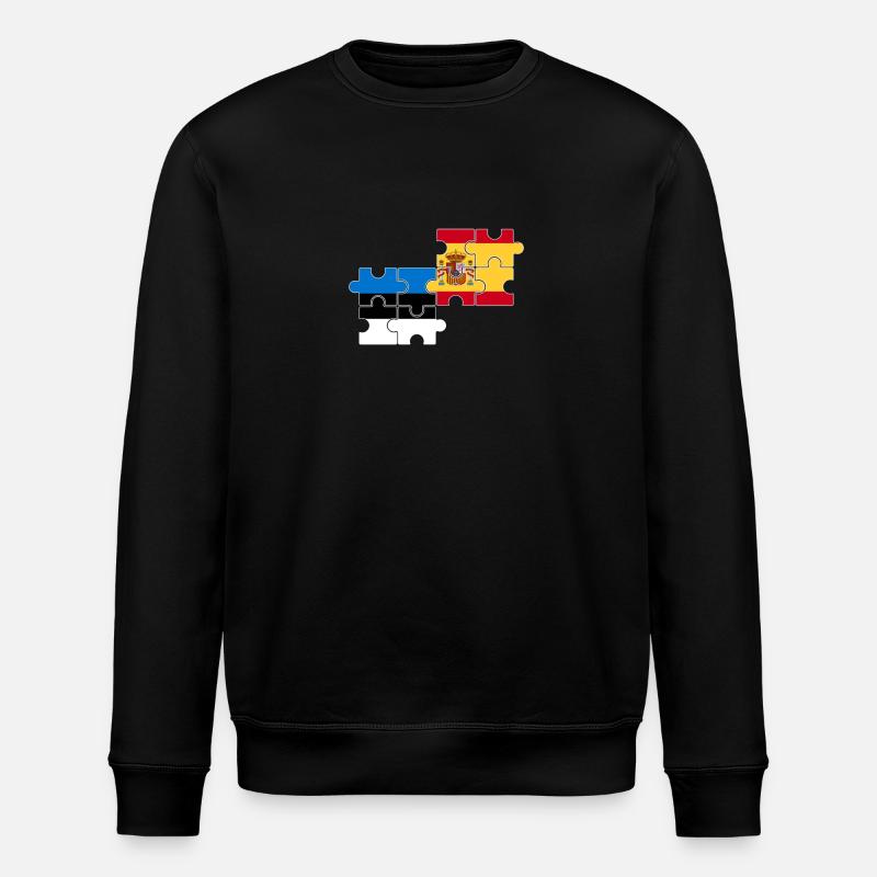 Estonia Spain Flag Spanish Este - Stanley/Stella ROLLER Unisex Organic Sweatshirt - black