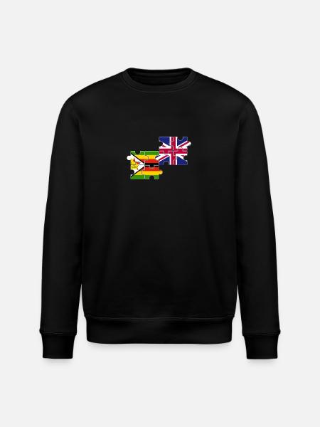 Zimbabwe Royaume-Uni Drapeau britannique Zimbabwéen - Sweat bio ROLLER Stanley/Stella Unisexe - noir