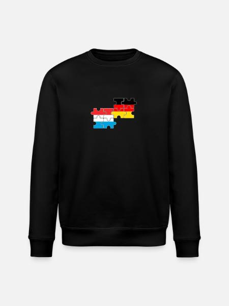 Luxembourg Germany Flag German Luxembourger - Stanley/Stella ROLLER Unisex Organic Sweatshirt - black