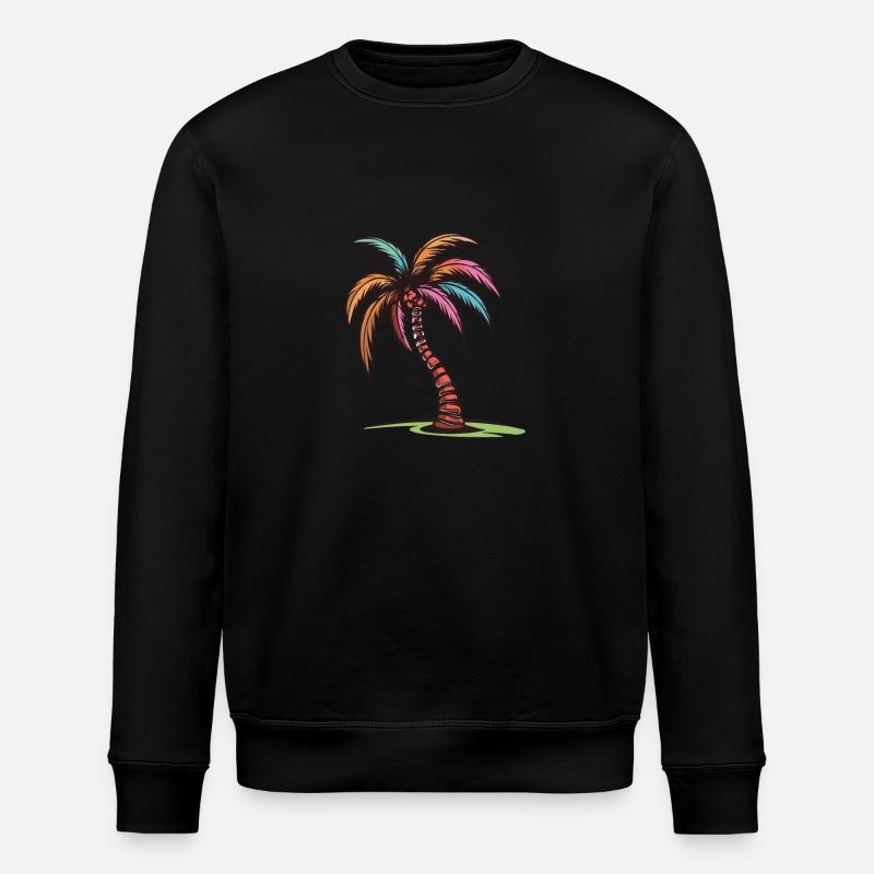 Palm Tree Holiday Icon - Stanley/Stella ROLLER Unisex Organic Sweatshirt - black